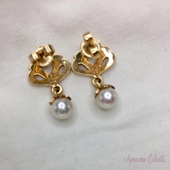 James Avery JA 14k Pearl Drop Earrings - EXTREMELY RARE - Great Gift! - Picture 9 of 9